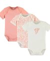 Pack 3 Body bebé mc hojas rosa de Name it